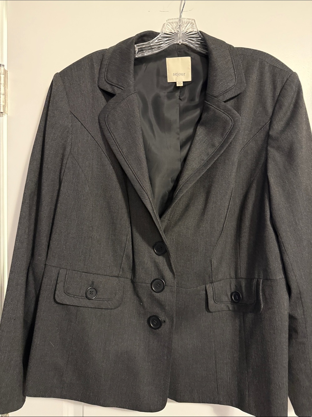 Sejour Women's Charcoal Tailored Blazer 18w